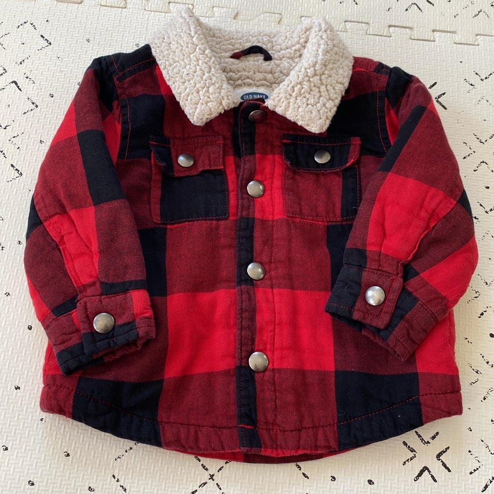 Plaid sherpa lined jacket